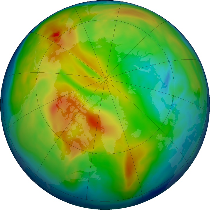 Arctic ozone map for 22 December 2018
